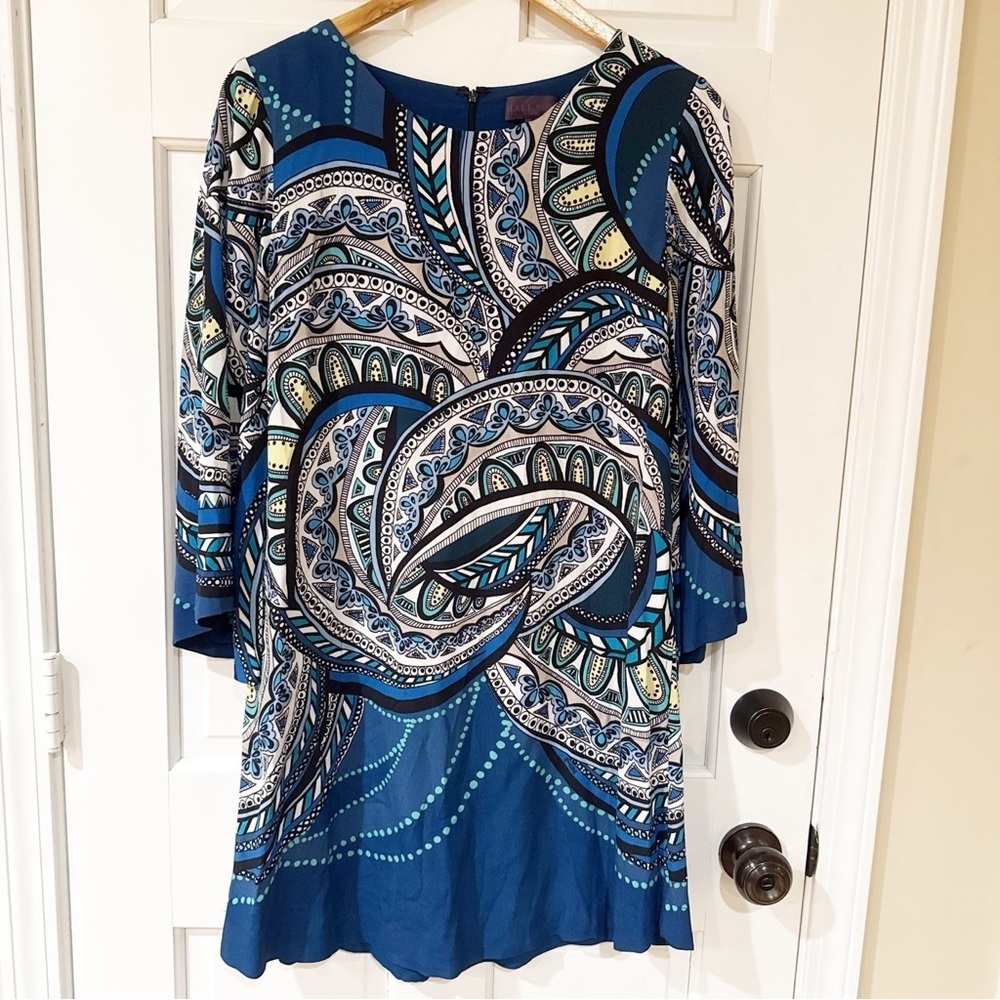 Hale Bob Boho Print Long Sleeve Dress M